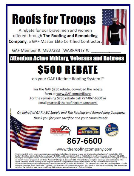 ROOFS FOR TROOPS PROGRAM THE ROOFING AND REMODELING COMPANY